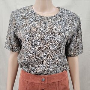 City Girl 80s Leopard Print Blouse, Women's size 4